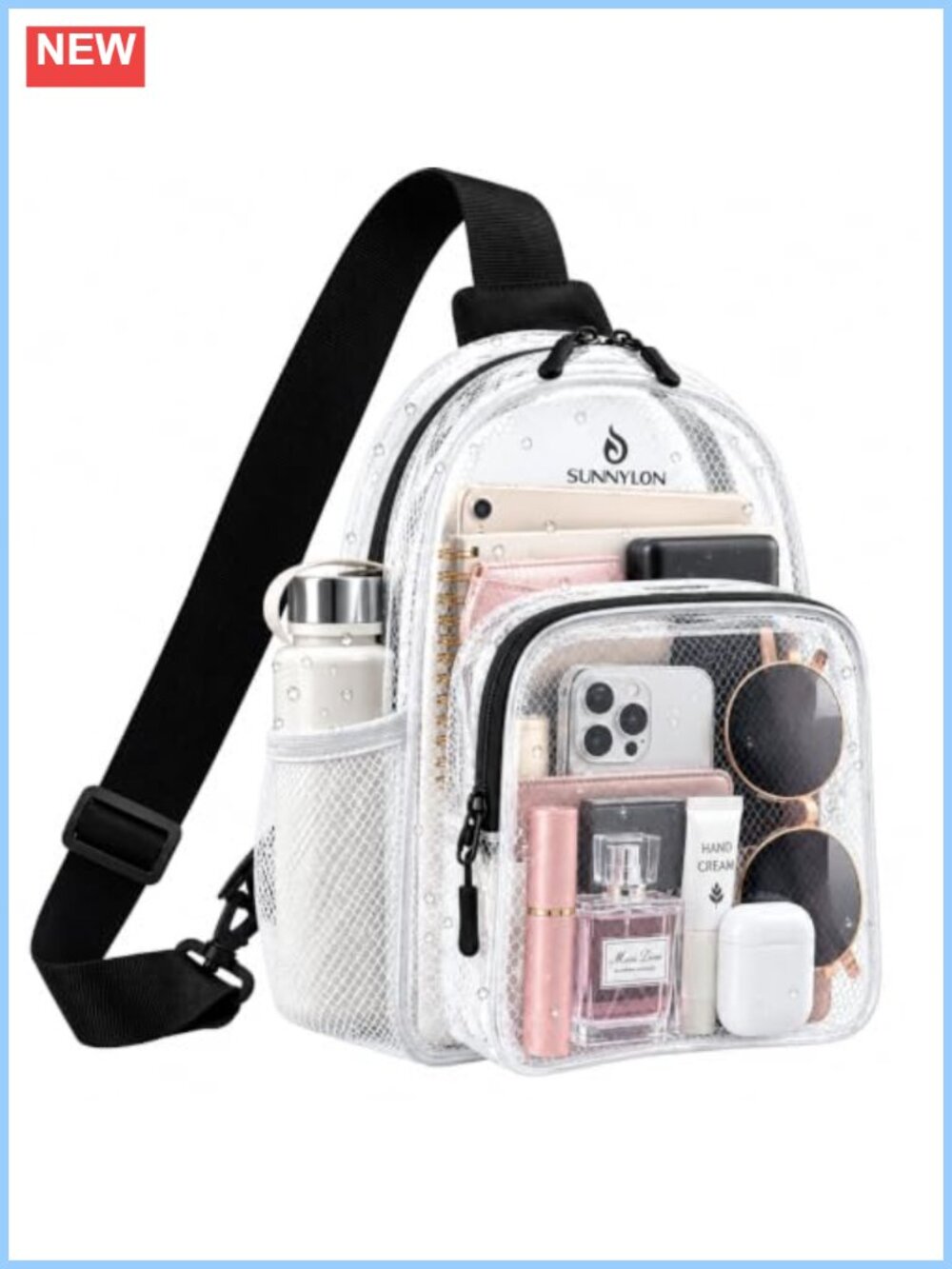 TPU Clear Crossbody Sling Bag Waterproof Stadium Approved